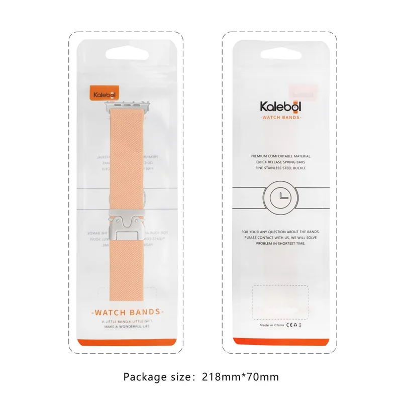 KALEBOL Nylon Watch Strap for Apple Watch Series 10 Ultra 9 8 7 SE 6 5 4 3 2 1 46mm 49mm 45mm 44mm 42mm Band with Parachute Buckle - Orange