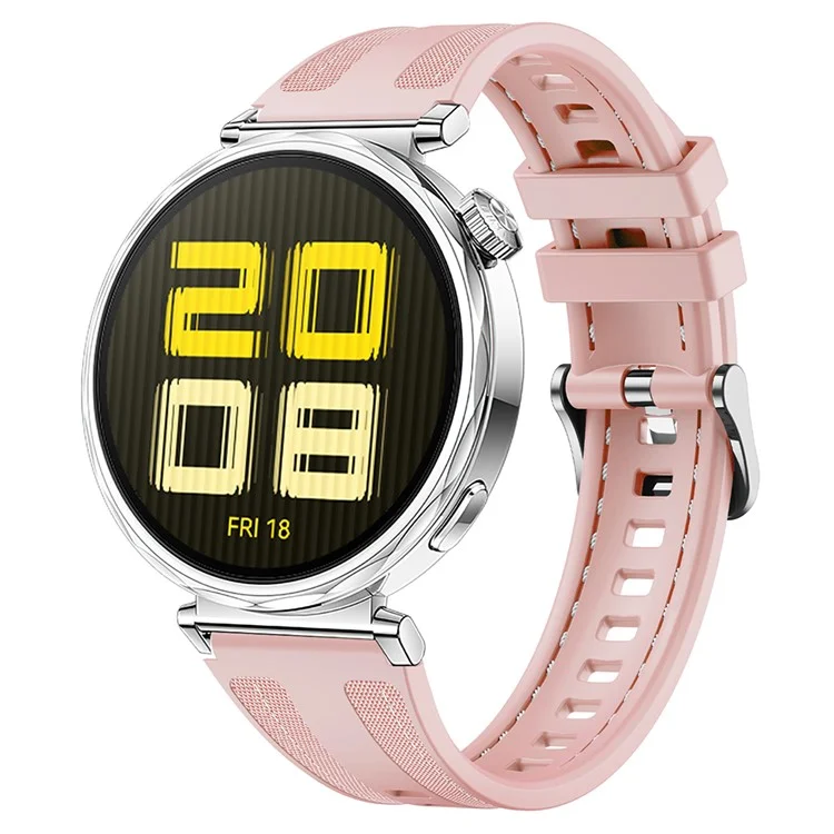 Bracelet de montre en silicone KALEBOL de 18 mm pour Huawei Watch GT 5 41 mm / GT 4 41 mm / Garmin Venu 3S - Rose