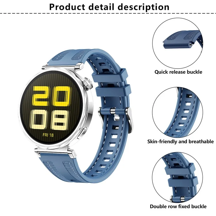 Bracelet de montre en silicone KALEBOL de 18 mm pour Huawei Watch GT 5 41 mm / GT 4 41 mm / Garmin Venu 3S - Rose