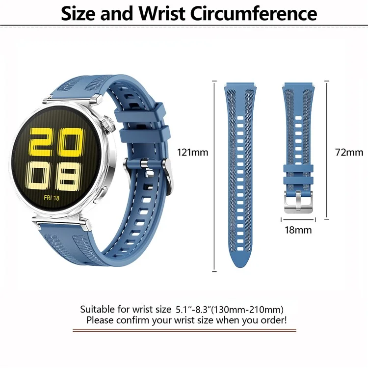 Bracelet de montre en silicone KALEBOL de 18 mm pour Huawei Watch GT 5 41 mm / GT 4 41 mm / Garmin Venu 3S - Rose