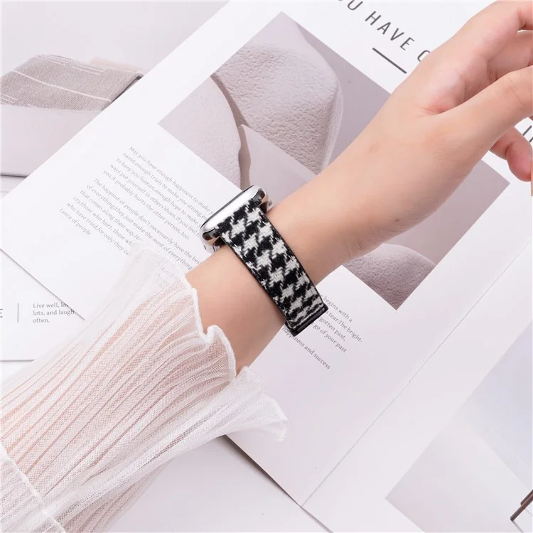 Winterstoff + Echtes Rindslederarmband für Apple Watch Series 10 9 8 7 SE 6 5 4 3 2 1 42mm 41mm 40mm 38mm - Stil A