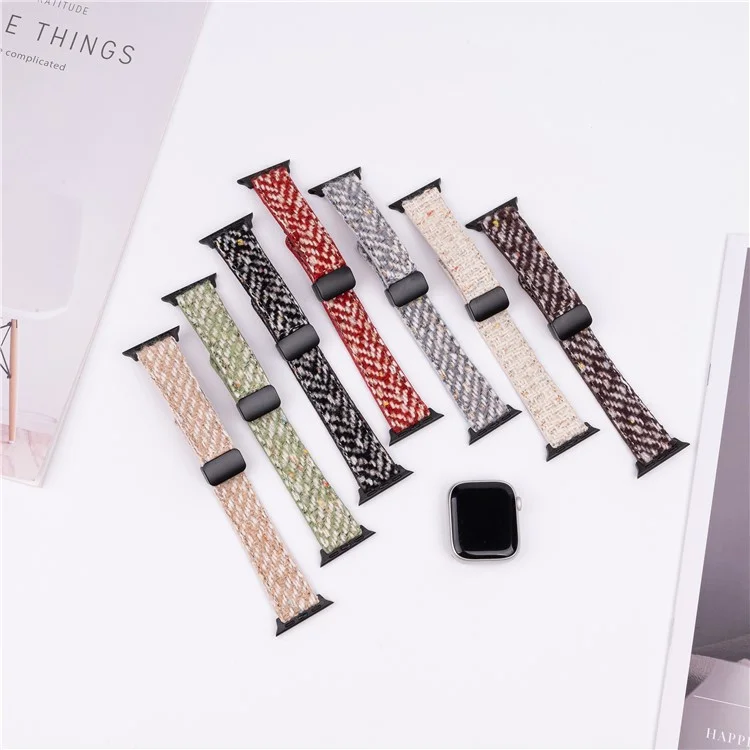 Cinturino in vera pelle di mucca+lana per Apple Watch Series 10 Ultra 9 8 7 SE 6 5 4 3 2 1 da 46mm 49mm 45mm 44mm 42mm - Giallo