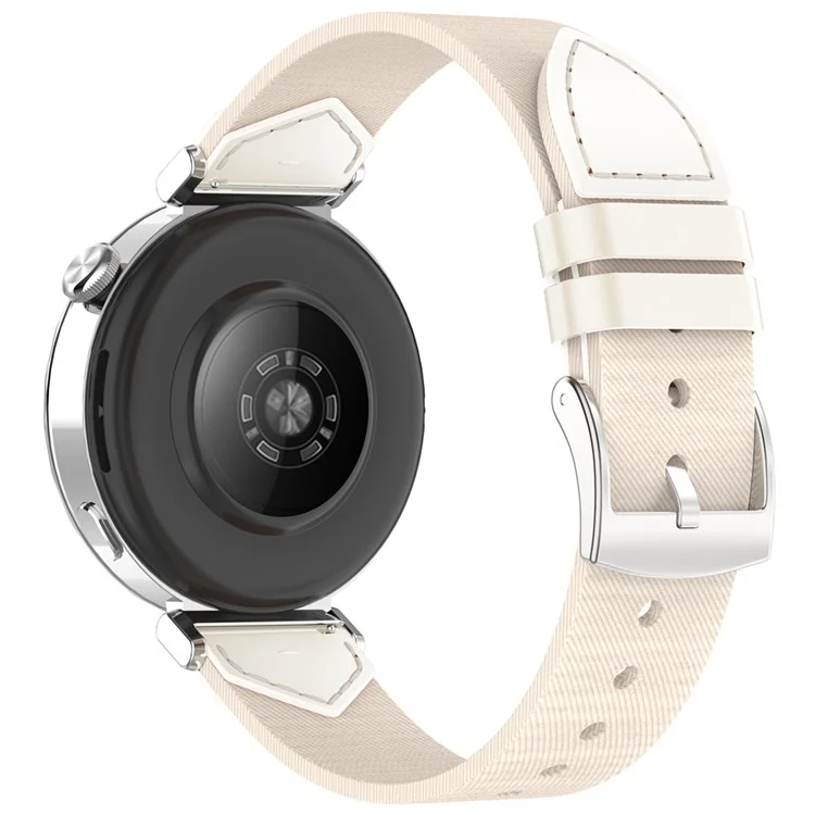 Correa de nailon + denim para Huawei Watch GT 5 Pro 42 mm / GT 5 41 mm / GT 4 41 mm universal de 18 mm - Blanco
