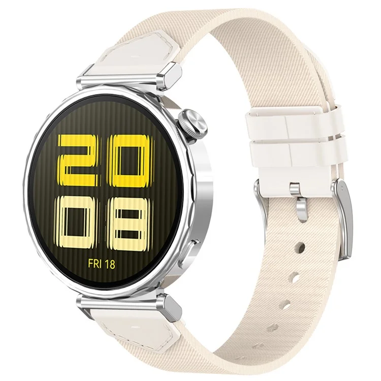 Correa de nailon + denim para Huawei Watch GT 5 Pro 42 mm / GT 5 41 mm / GT 4 41 mm universal de 18 mm - Blanco