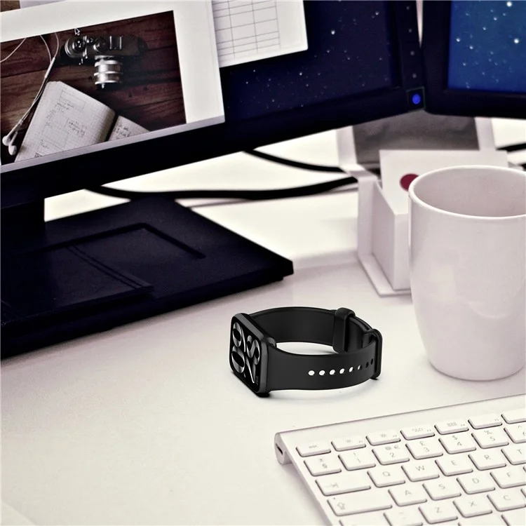 Ремешок для часов для Xiaomi Smart Band 9 Pro / Band 8 Pro / Redmi Watch 4 TPU регулируемый браслет - Черный