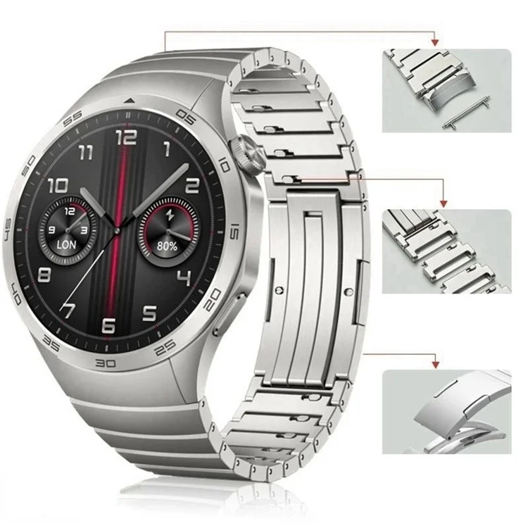 Для часов Huawei Watch GT 5 Pro 46 мм / GT 5 46 мм регулируемый ремешок из титанового сплава - серебристый
