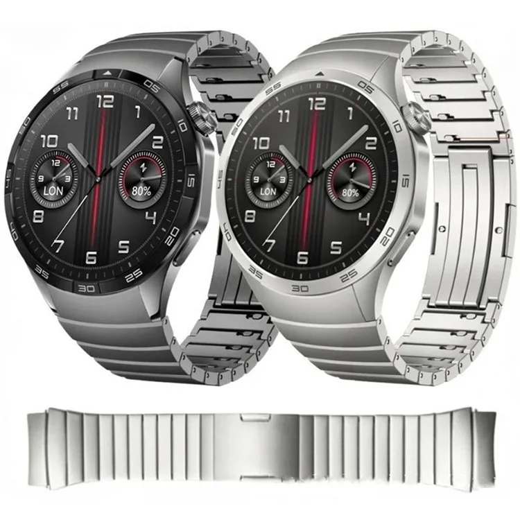 Для часов Huawei Watch GT 5 Pro 46 мм / GT 5 46 мм регулируемый ремешок из титанового сплава - серебристый