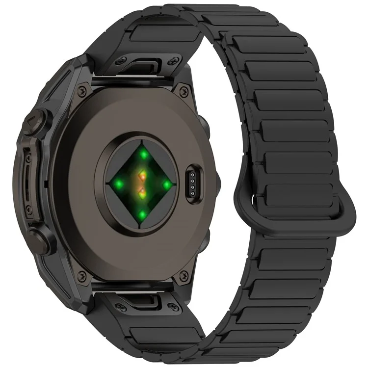 20-мм магнитный ремешок для часов Garmin Fenix 8 43 мм / Descent MK3 с быстросъемным мягким силиконовым ремешком - Черный