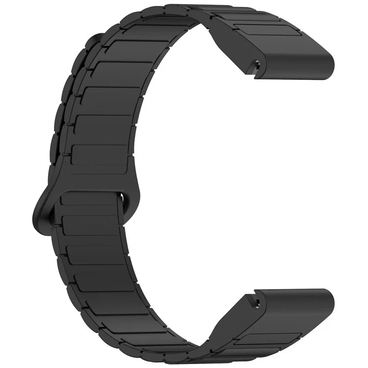 20-мм магнитный ремешок для часов Garmin Fenix 8 43 мм / Descent MK3 с быстросъемным мягким силиконовым ремешком - Черный