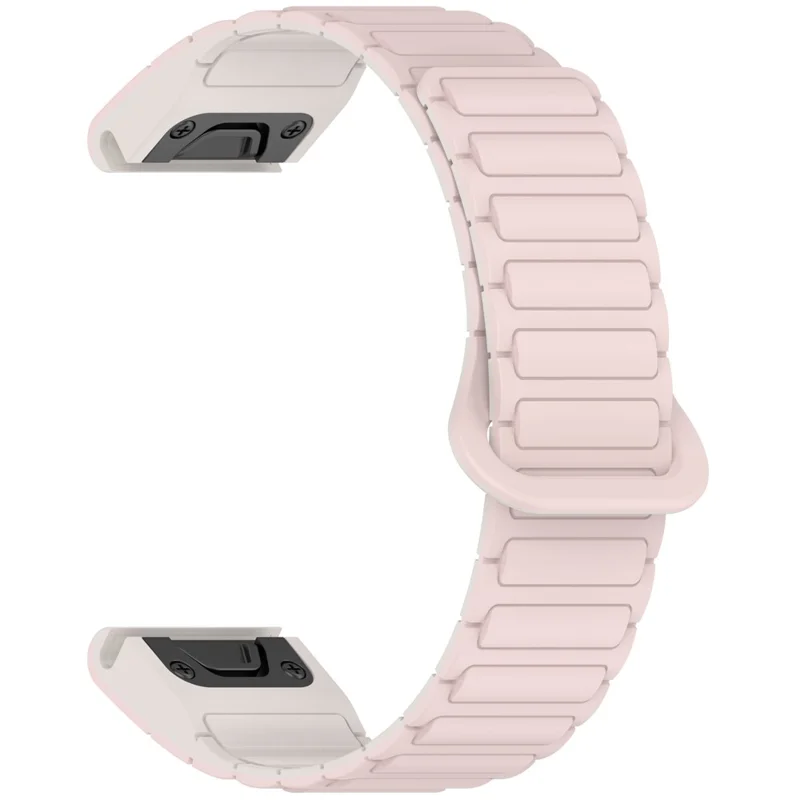 26mm Magnetic Watch Band for Garmin Fenix 8 51mm / Enduro 3 / Enduro 2 Quick Release Soft Silicone Strap - Pink+Starlight
