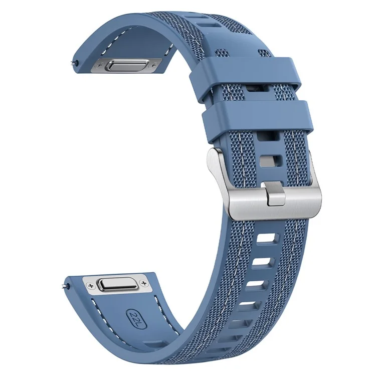 Bracelet de montre de 22 mm pour Huawei Watch GT 5 Pro 46 mm / GT 5 46 mm / Samsung Galaxy Watch3 45 mm - Remplacement en silicone + nylon - Bleu clair