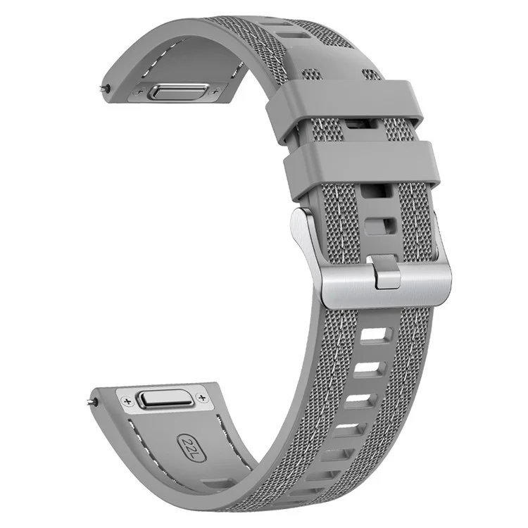 Correa para reloj de 22 mm para Huawei Watch GT 5 Pro 46 mm / GT 5 46 mm / Samsung Galaxy Watch3 45 mm, de silicona y nailon de repuesto - Gris