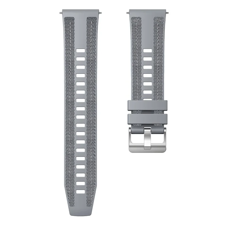 Correa para reloj de 22 mm para Huawei Watch GT 5 Pro 46 mm / GT 5 46 mm / Samsung Galaxy Watch3 45 mm, de silicona y nailon de repuesto - Gris