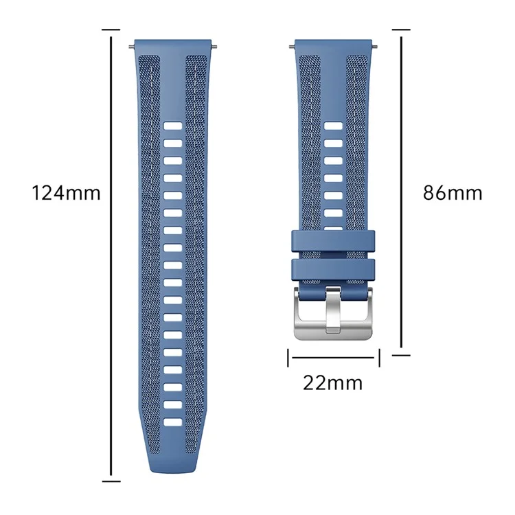 Correa para reloj de 22 mm para Huawei Watch GT 5 Pro 46 mm / GT 5 46 mm / Samsung Galaxy Watch3 45 mm, de silicona y nailon de repuesto - Gris