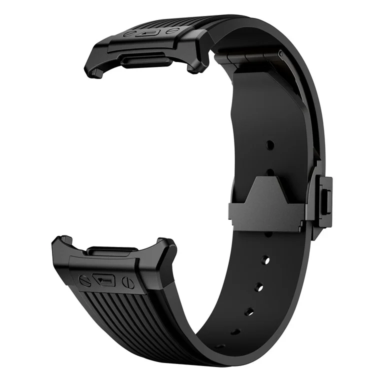 Для часов Samsung Galaxy Watch Ultra 47 мм, силиконовый ремешок, черный соединитель, черная пряжка - черный