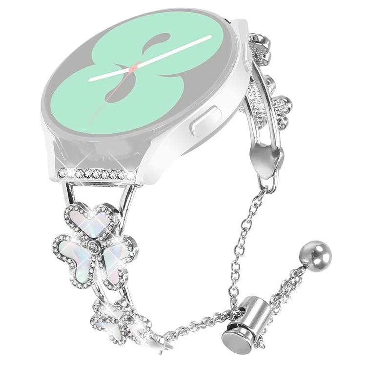 Cinturino in metallo per Garmin Approach S40 / Forerunner 158 Clover Decor Watch Strap - Argento
