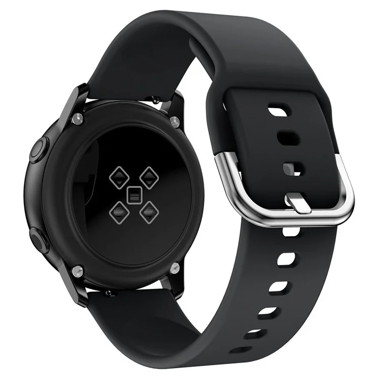 Weiches Silikon Smart Watch Armband Ersatzuhr Band Für Samsung Galaxy Watch Aktiv / Galaxy Watch Active2 20mm - Schwarz