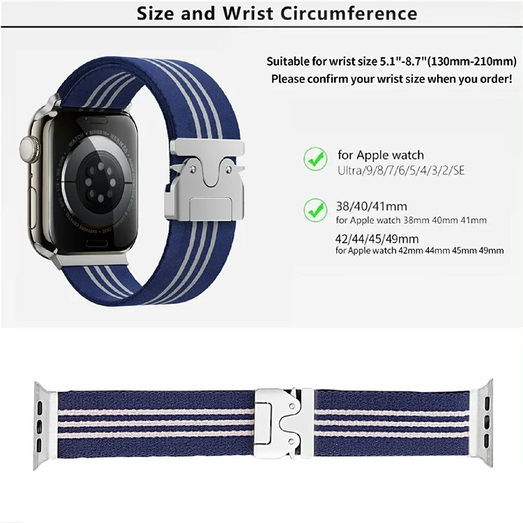 KALEBOL Nylon Watch Band for Apple Watch Series 10 9 8 7 SE 6 5 4 3 2 1 42mm 41mm 40mm 38mm Parachute Buckle Strap - Grey+Light Yellow