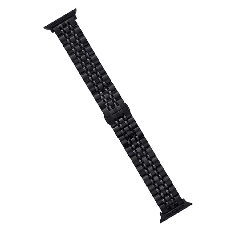Bracelet en acier inoxydable KALEBOL pour Apple Watch Series 10 Ultra 9 8 7 SE 6 5 4 3 2 1 46mm 49mm 45mm 44mm 42mm, boucle papillon - Noir