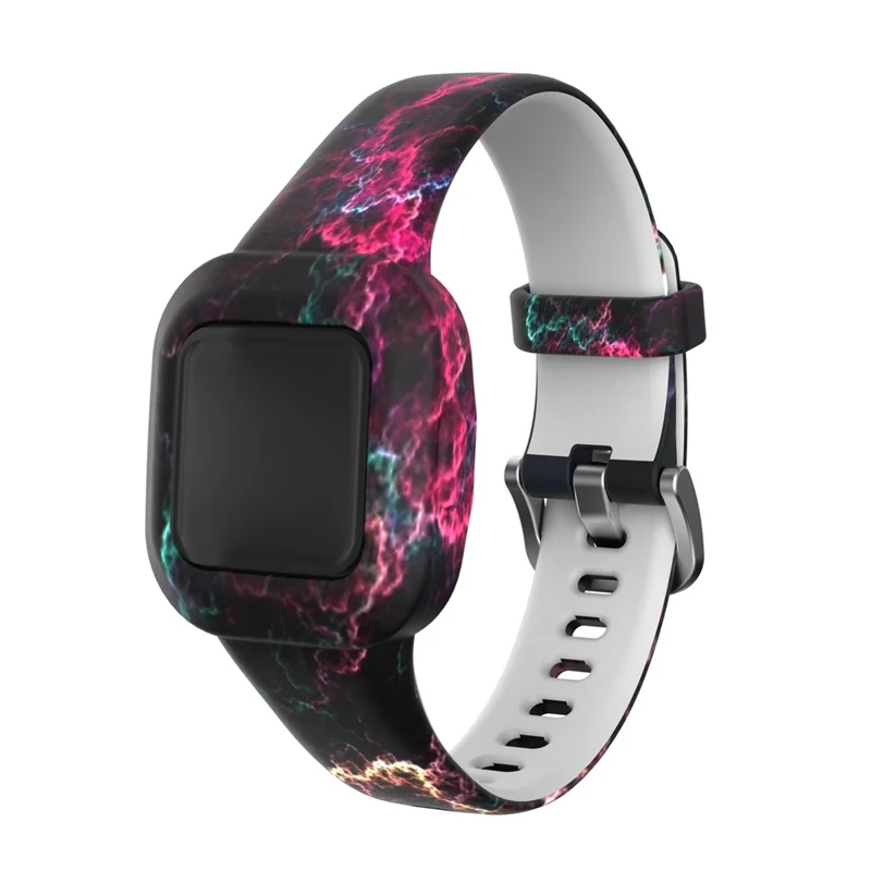 Soft Silicone Smart Watch Strap Replacement Watch Band for GarminFit JR3 - Starry Sky Pink