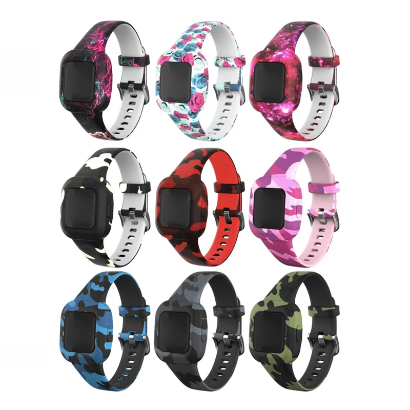 Soft Silicone Smart Watch Strap Replacement Watch Band for GarminFit JR3 - Starry Sky Pink