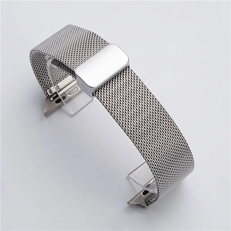Cinturino per orologio con fibbia magnetica KALEBOL per Apple Watch Series 10 Ultra 9 8 7 SE 6 5 4 3 2 1 da 46 mm, 49 mm, 45 mm, 44 mm, 42 mm in acciaio inossidabile - Argento