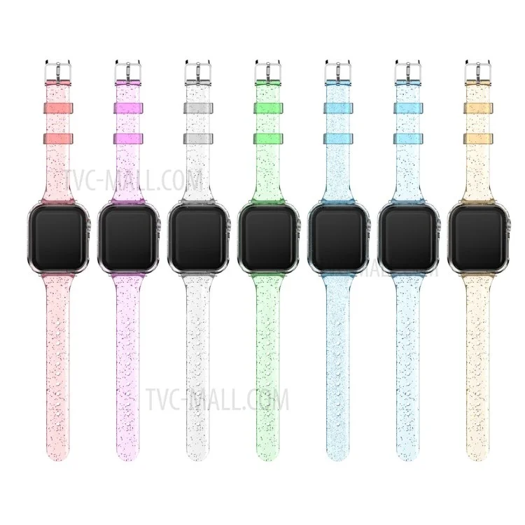 Glitter Powder TPU Watch Strap for Apple Watch Series 10 42mm / 9 8 7 41mm / 6 5 4 SE SE (2022) SE (2023) 40mm / 3 2 1 38mm - Baby Blue