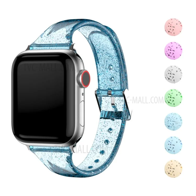 Glitter Powder TPU Watch Strap for Apple Watch Series 10 42mm / 9 8 7 41mm / 6 5 4 SE SE (2022) SE (2023) 40mm / 3 2 1 38mm - Baby Blue