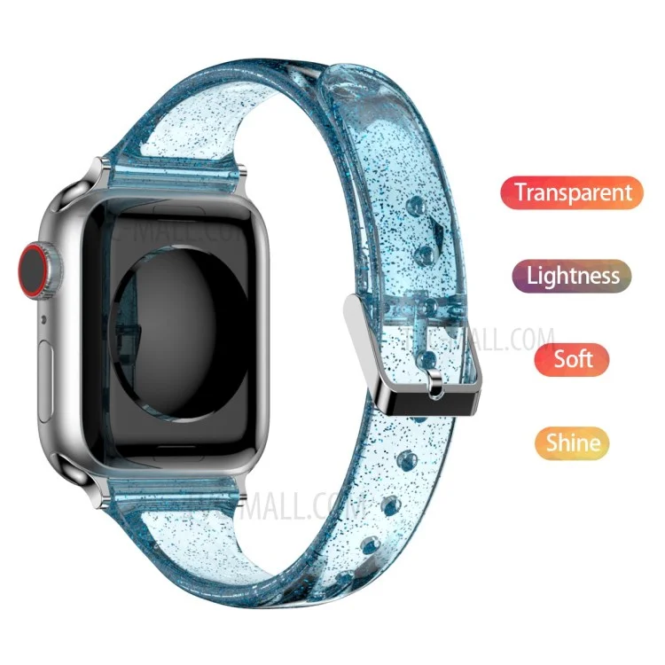 Glitter Powder TPU Watch Strap for Apple Watch Series 10 42mm / 9 8 7 41mm / 6 5 4 SE SE (2022) SE (2023) 40mm / 3 2 1 38mm - Baby Blue
