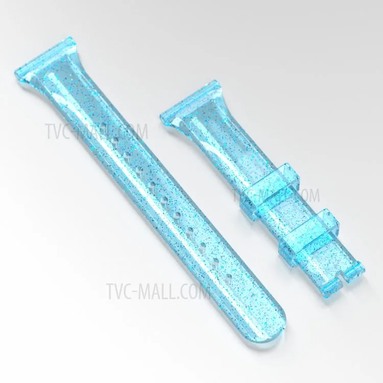 Glitter Powder TPU Watch Strap for Apple Watch Series 10 42mm / 9 8 7 41mm / 6 5 4 SE SE (2022) SE (2023) 40mm / 3 2 1 38mm - Baby Blue
