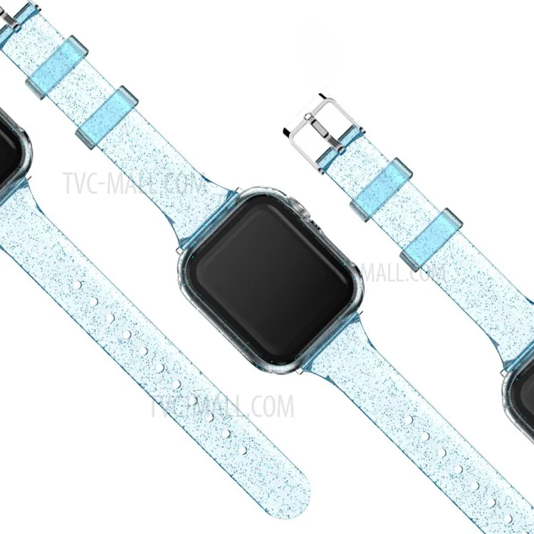 Glitter Powder TPU Watch Strap for Apple Watch Series 10 42mm / 9 8 7 41mm / 6 5 4 SE SE (2022) SE (2023) 40mm / 3 2 1 38mm - Baby Blue