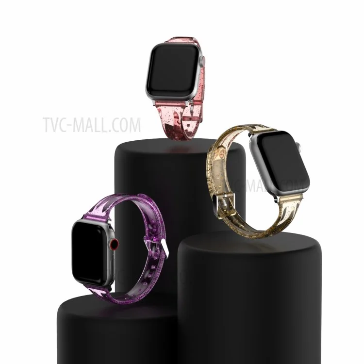 Glitter Powder TPU Watch Strap for Apple Watch Series 10 42mm / 9 8 7 41mm / 6 5 4 SE SE (2022) SE (2023) 40mm / 3 2 1 38mm - Baby Blue