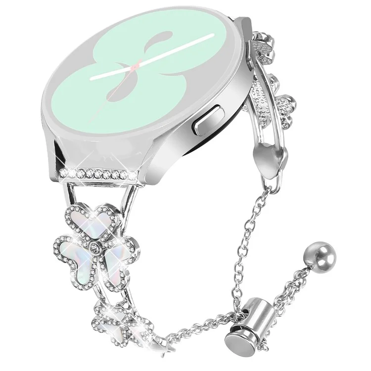 Bracelet en métal pour Misfit Vapor Heart Clover Decor Watch Strap - Argent