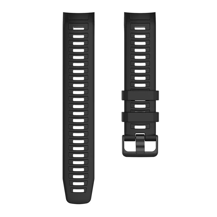 Silicone Watch Band for Garmin Instinct Tactical / Instinct Tide / Instinct 2 / Instinct Wrist Strap with Black Buckle - Black
