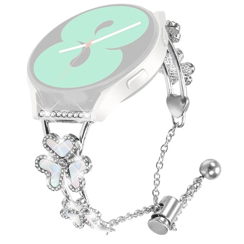 For Gabb Watch 1 Metal Band Heart Clover Decor Watch Strap - Silver