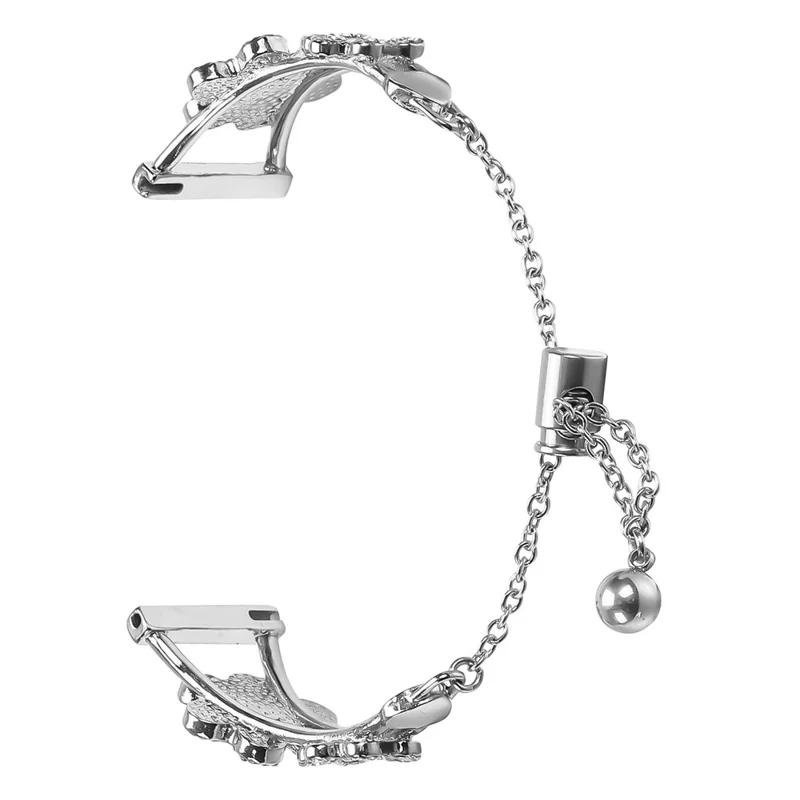 For Gabb Watch 1 Metal Band Heart Clover Decor Watch Strap - Silver