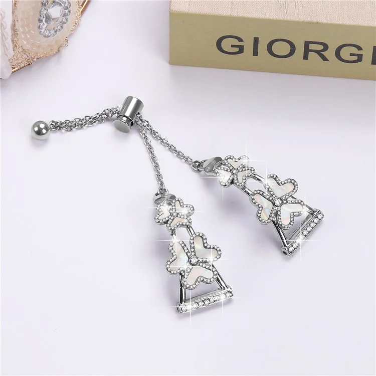 Cinturino per orologio Coros Apex 2 Metal Band Heart Clover Decor - Argento