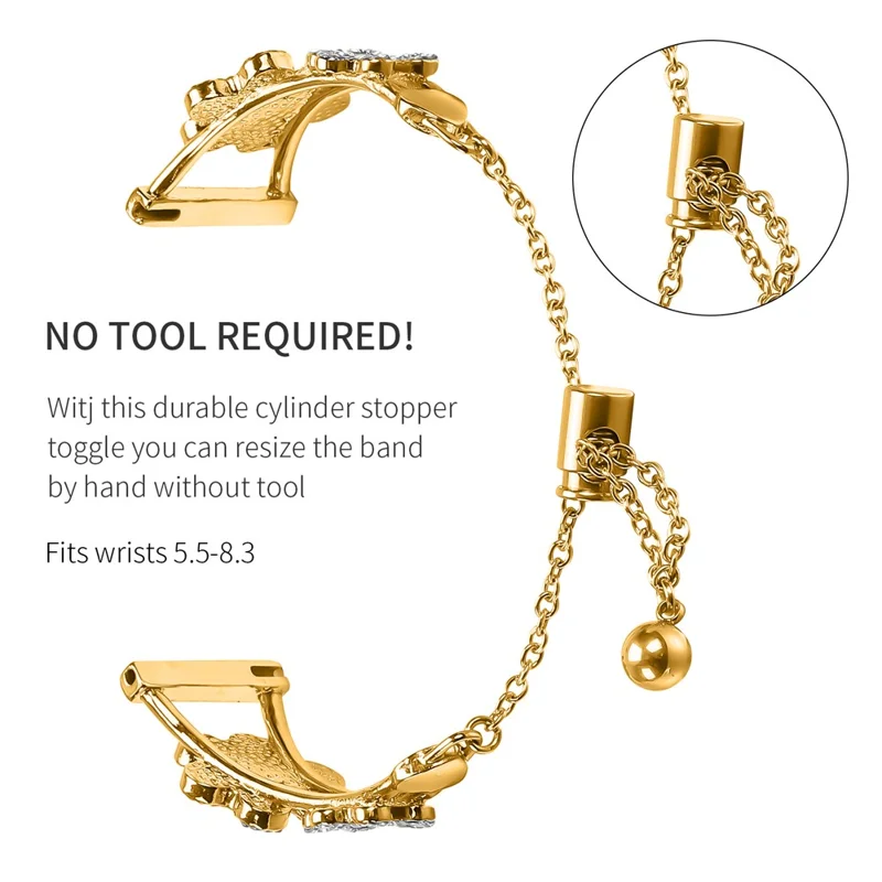 Pulseira de relógio para Haylou RS4 Plus LS11 Banda de metal de reposição Decoração com trevo - Dourada
