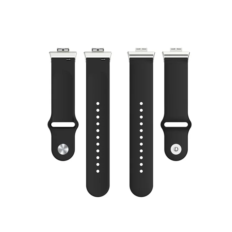 Solid Color Silicone Adjustable Watch Band Strap Replacement for Huawei Watch Fit - Black