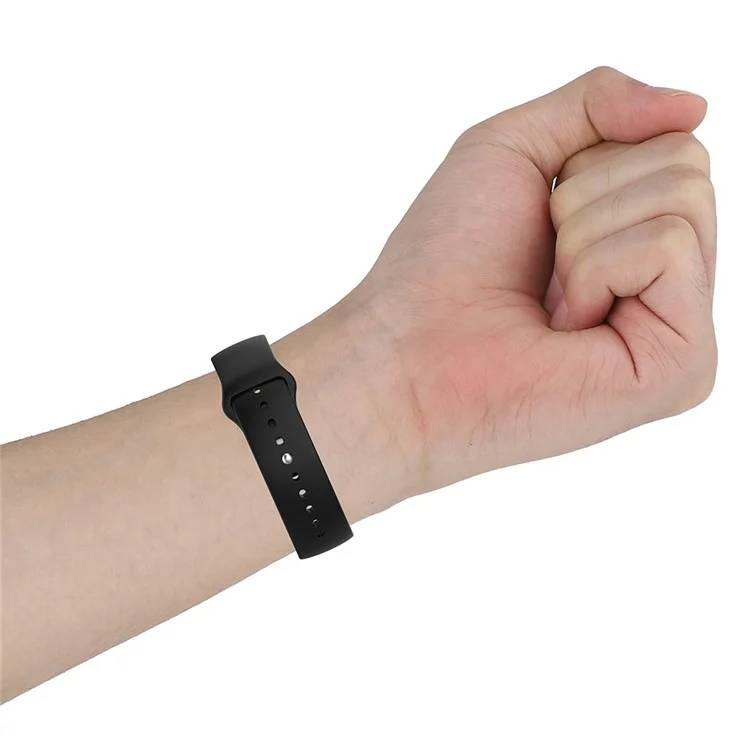 Solid Color Silicone Adjustable Watch Band Strap Replacement for Huawei Watch Fit - Black