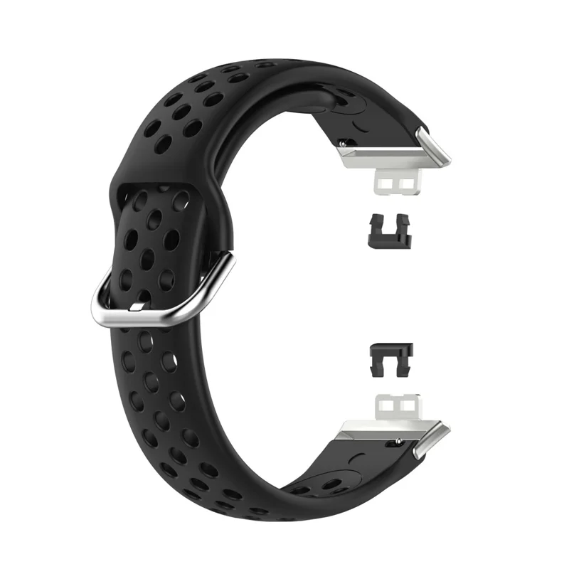 Soft Silicone Sport Watch Band Strap Replacement for Huawei Watch Fit - Black