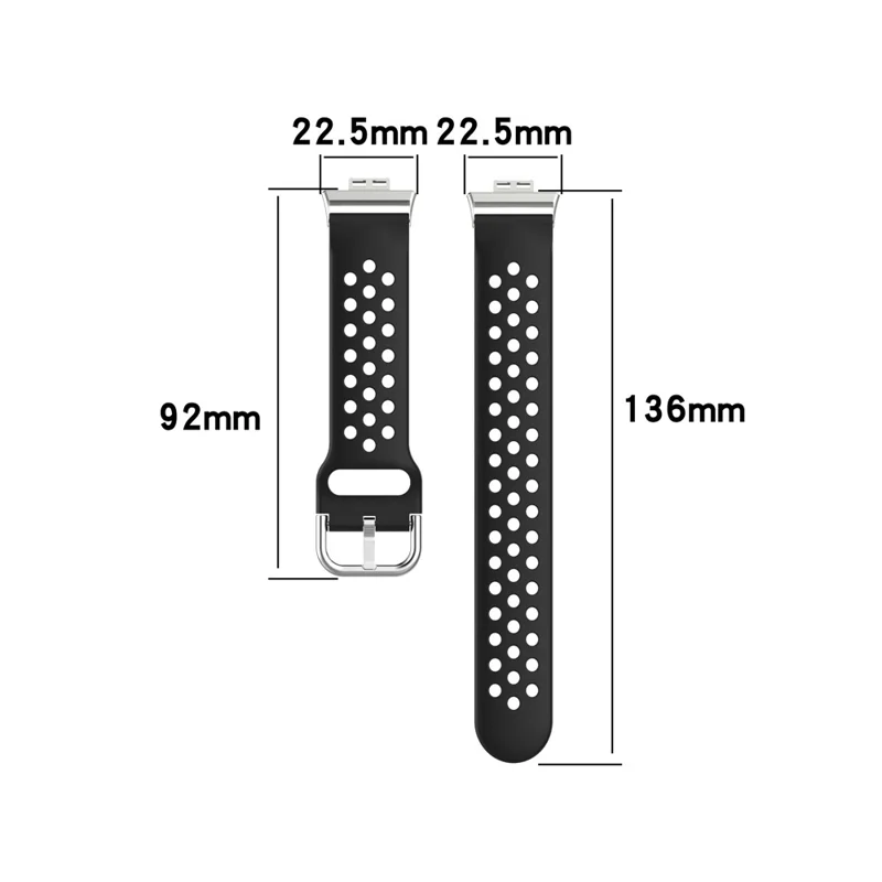 Soft Silicone Sport Watch Band Strap Replacement for Huawei Watch Fit - Black