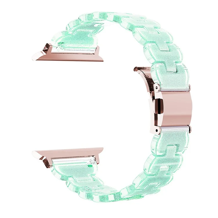 Watch Band for Apple Watch Series 10 Ultra 9 8 7 SE 6 5 4 3 2 1 46mm 49mm 45mm 44mm 42mm Electroplated PC Glitter Strap - Chameleon Green
