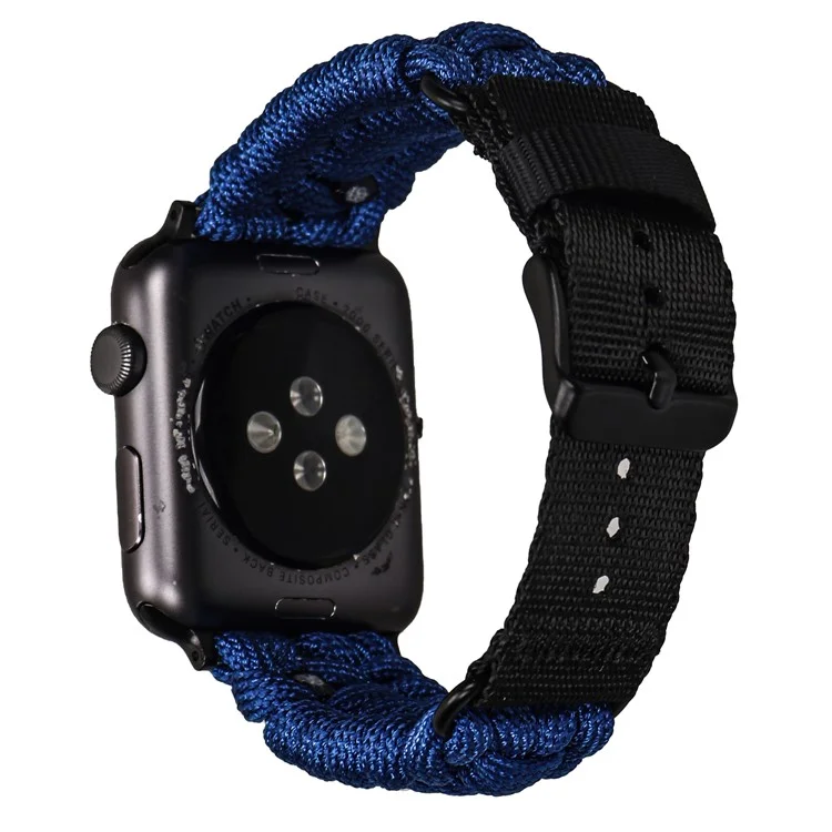 Bracelet de montre en nylon pour Apple Watch Série 10 Ultra 9 8 7 SE 6 5 4 3 2 1 46 mm 49 mm 45 mm 44 mm 42 mm, boucle simple - Bleu ciel