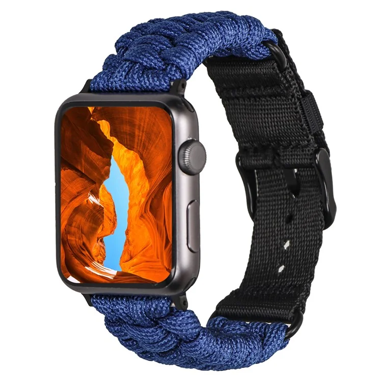 Bracelet de montre en nylon pour Apple Watch Série 10 Ultra 9 8 7 SE 6 5 4 3 2 1 46 mm 49 mm 45 mm 44 mm 42 mm, boucle simple - Bleu ciel