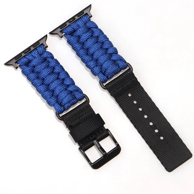 Bracelet de montre en nylon pour Apple Watch Série 10 Ultra 9 8 7 SE 6 5 4 3 2 1 46 mm 49 mm 45 mm 44 mm 42 mm, boucle simple - Bleu ciel