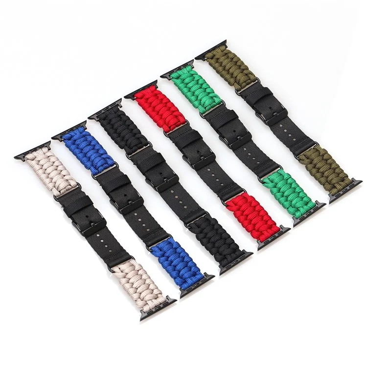 Bracelet de montre en nylon pour Apple Watch Série 10 Ultra 9 8 7 SE 6 5 4 3 2 1 46 mm 49 mm 45 mm 44 mm 42 mm, boucle simple - Bleu ciel