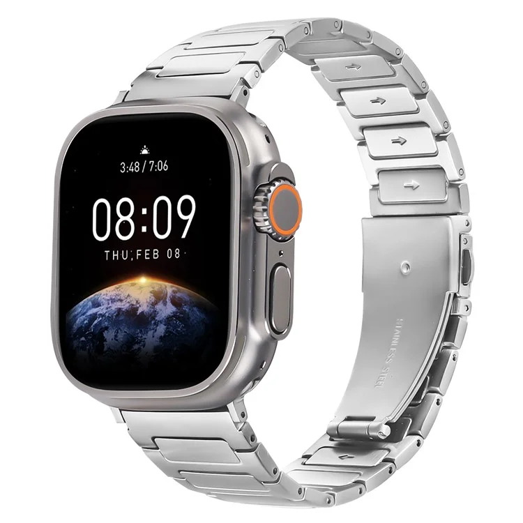Cinturino in metallo per Apple Watch Serie 10 9 8 7 SE 6 5 4 3 2 1 42mm 41mm 40mm 38mm, regolabile, argento