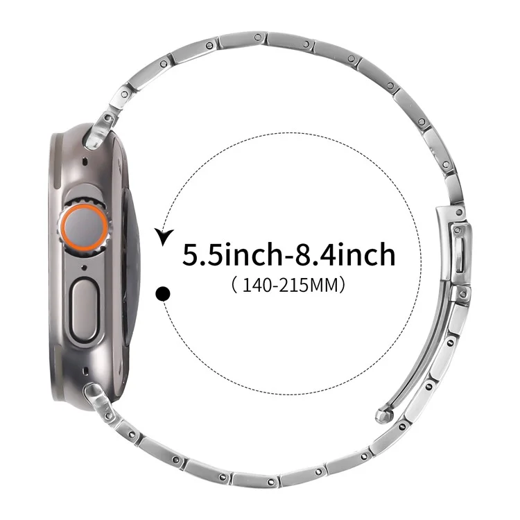 Cinturino in metallo per Apple Watch Serie 10 9 8 7 SE 6 5 4 3 2 1 42mm 41mm 40mm 38mm, regolabile, argento
