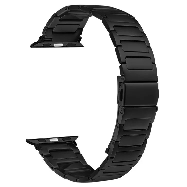 Металлический браслет для часов Apple Watch Series 10 9 8 7 SE 6 5 4 3 2 1 42 мм 41 мм 40 мм 38 мм, регулируемый ремешок для часов, черный